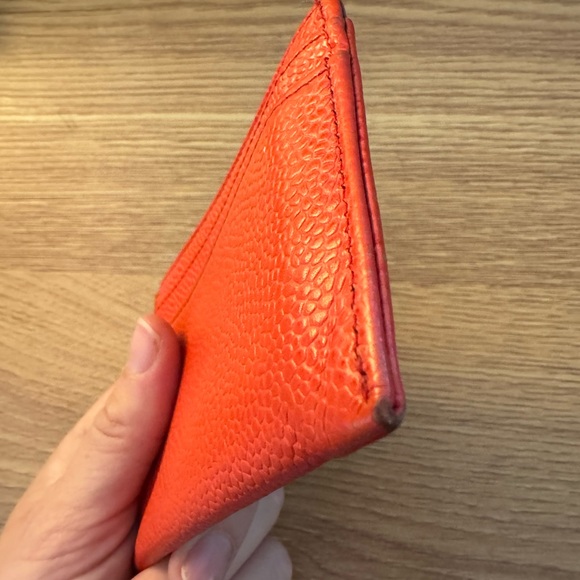 Authentic Orange caviar Chanel card Wallet. Bought at Neiman Marcus. - Picture 7 of 8